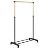 JE CHERCHE UNE IDEE Je CHERCHE Une IDÉE, RG0082, Appendiabiti Effetto Legno con Ruote, Design Elegante e Pratico per riporre Abiti e Accessori, Nero, 80x160x43 cm