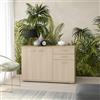 Dmora Credenza Kattegat 103x34x74h cm Marrone Rovere Nodi 2 Cassetti un Ripiano, Madia Apertura Battente
