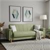 Dmora Divano Letto 3 Posti Nicanor 226x86 cm Verde Contenitore di Apertura Click-clack, Lavabile