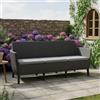 Dmora Divano da Esterno Tufino 66.5x187 cm Nero Antracite 3 Posti Resistente ai Raggi uv, Cuscini Inclusi