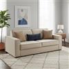 Dmora Talamo Italia - Divano letto 3 posti Adalgisa, Sofà Soggiorno apertura girevole, Tessuto imbottito, Braccioli standard, 100% Made in Italy, Cm 220x95h90, Beige