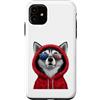 Husky Puppy Lover PS Custodia per iPhone 11 Patriot Husky Closeup - Occhiali da sole con bandiera americana