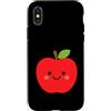 Just Happy Designs Custodia per iPhone X/XS Adorabile amante sorridente della frutta della mela
