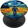 Vincent Van Gogh Starry Night Apparel & Astronauta Notte Stellata Van Gogh Pittura Amante Spazio Esterno PopSockets PopGrip Adesivo