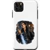 Candis Raechelle Designs Custodia per iPhone 11 Pro Max Dark Fantasy Fae, argento, spada, romanticismo, pelle, corte