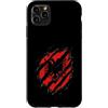 Sports Graphics Custodia per iPhone 11 Pro Max Red Baseball Effetto Torn Player Fan Graphic