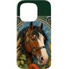 Belle Epoque Animals Custodia per iPhone 15 Pro Cavallo da tiro Clydesdale Art Nouveau