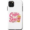 Pink Faith Coffee Co Custodia per iPhone 11 Pro Max Lovely Coffee and Jesus Coquette - Fiocco leopardato rosa