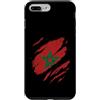 Moroccan Heritage Designs Custodia per iPhone 7 Plus/8 Plus Bandiera del Marocco, stile strappato, orgoglio marocchino, nazione