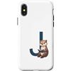 Timowo Studio Custodia per iPhone X/XS Lontra Con Libro Lettera J