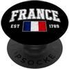 France Flag Proud French Roots Tees Bandiera Francia Fiere radici francesi PopSockets PopGrip Adesivo