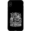 Norse Viking Explorer Leif Eriksson Vinl Custodia per iPhone XS Max Leif Eriksson Westward Voyager, esploratore vichingo norvegese