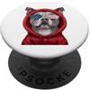 Pitbull Terrier Puppy Lover PS Patriot Pitbull Terrier Closeup Portrait US Flag Occhiali da sole PopSockets PopGrip Adesivo