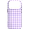 Preposh Custodia per iPhone 17 Pro Lavanda Gingham Viola Chiaro Estetica Preppy Girly Moda