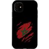 Moroccan Heritage Designs Custodia per iPhone 11 Bandiera del Marocco, stile strappato, orgoglio marocchino, nazione