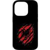 Sports Graphics Custodia per iPhone 14 Pro Red Baseball Effetto Torn Player Fan Graphic