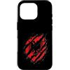 Sports Graphics Custodia per iPhone 16 Pro Red Baseball Effetto Torn Player Fan Graphic