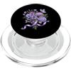 Dementia Awareness & Purple Ribbon Suppo Dementia Awareness - Nastro viola con supporto floreale e farfalla PopSockets PopGrip per MagSafe