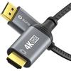 Sonero Cavo Sonero® 4K DisplayPort 1.2 a HDMI 2.0, connettore DisplayPort a connettore HDMI, 4K 60Hz, 2K 120Hz, rivestimento in cotone, grigio/nero, 2,00 metri
