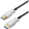 PremiumCord 4K Cavo in Fibra Ottica HDMI 2.0, velocità Ultra Elevata 18 Gbit/s, EDID, Arc, HDR, Risoluzione 4K@60Hz 2160p, Full HD@240Hz, Compatibile con PS5, Xbox, PC, TV, Placcato Oro, 20 m
