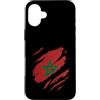 Moroccan Heritage Designs Custodia per iPhone 16 Plus Bandiera del Marocco, stile strappato, orgoglio marocchino, nazione