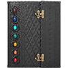 american blue Diario in pelle fatto a mano con pietra medievale dei sette chakra, libro delle ombre, taccuino per ufficio, college, poesia e schizzi, 25,4 x 33 cm, marrone (Black Side Stone)