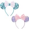 DRESHOW 2 Pezzi Cerchietto con Orecchie da Topo Fasce Orecchie da Topo Cerchietti Carnevale per Donna per Capelli Belle Orecchie da Topo Copricapo Decorazioni