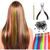 Toivize 100 Ciocche Di Capelli Colorate Da Intrecciare, Ciocche Clip In Per Bambini, Set Di Extension Colorate Con Pinza E Uncino, Extension Per Festa Festival (12 Colori Casuali)