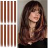 Sofeiyan Extension per Capelli con Colori Vivaci per Feste, 56 cm, 10 Pezzi, Extension Lisce Multicolore,Lunghe, Accessori per Capelli a Clip per Donne Festa 2026 FIFA World Cup, Caffè Marrone