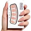 XIAOZHIFU Unghie Finte Nude, 24PCS Unghie Press On Colore Carne, Soft Gel Press On Nails Gel Nude, Unghie Finte Corte Nude con Colla e Lima per Donne e Ragazze