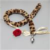 AMAZBEE Plug anale con coda di volpe in pelliccia sintetica con stampa leopardata, coda staccabile da 99 cm con plug in acciaio inossidabile lucido (2.8cm,1)