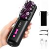 PUGTOW Spazzola Lisciante per Capelli 9600mAh, Spazzola Lisciante Senza Fili 40 Milioni di Ioni Negativi, Riscaldamento Rapido, Pettine Lisciante per Capelli per Viaggio, 4 Livelli di Temperatura (Nero)
