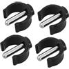 Healvian 4 Pezzi Accessori Walker Morsetto Accessori Cavalletto Clip Per Canna Da Morsetto A Forma Di c Accessori Bastone Paraspifferi Acciaio Nero