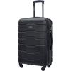 PUCCINI Alicante - Valigetta rigida per bagaglio a mano, leggera, con 4 ruote, M-L-XL, Nero, L, L
