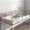 Oneluck Eiiel Gabbia per porcellini d'India, gabbia per interni con fondo in plastica impermeabile, box per piccoli animali domestici, conigli, tartarughe, criceti, gabbia divisoria