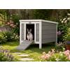 Bunny Business - Casetta in legno per conigli e porcellini d'India, 50 x 42 x 43 cm, colore: grigio