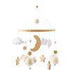 Promise Babe Giostrina in legno con nuvole in feltro, motivo: luna e pecora, beige, decorazione per letto per neonati o bambine