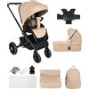 BabyVoyage passeggino 2 in 1, passeggino reversibile, Ruota rotante a 360°, Passeggino con chiusura veloce, passeggino fronte mamma-vie 0-48 mesi Fino a 26 kg-kaki
