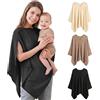 Fiohiros Copertura Allattamento per Mamma, Scialle Allattamento Traspirante, Mantella Allattamento 360° Privacy, Coperta Allattamento e Passeggino (Nero)
