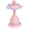 Farout! Anello da dentizione per bambini, motivo floreale, senza BPA, anello di presa con ventosa, giocattolo Montessori a partire dai 3 mesi, per bambini e bambine (rosa rosa)