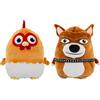 BANDAI Peluche reversibile 2 in 1 La fattoria di Zenon, Bartolite e Beto 25 cm, peluche morbido multicolore, modello PK34211