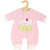 Heless 2381 - Vestiti per bambole Bunny Lou, soffice pagliaccetto con applicazione coniglietto, motivo floreale e chiusura in velcro, misura 35-45 cm
