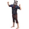 Chaks - Costume da lupo mannaro per bambini, set di 3 pezzi, maschera, maglia e pantaloni, costume spaventoso per Halloween e Carnevale