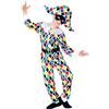 W WIDMANN MILANO Party Fashion - costume da arlecchino, clown, giullare, buffone, giullare per bambini, costumi di carnevale