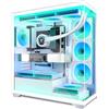 ANSAITE Case PC ATX, 7 ventole PWM ARGB preinstallate,gioco Type-C 270° full view vetro temperato Mid Tower Pure White ATX Computer Case, supporto RAD 360MM (Bianco)