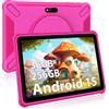 Generico Tablet 10 pollici Android 15 Tablet,36 GB RAM + 128 GB ROM (1 TB su scheda TF), 8000 mAh, 5G Wi-Fi,13 MP + 8 MP, Rosa