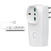 Vimar 00447.CC.B Multipresa smart Wifi, compatibile con Alexa e Google home, 3 uscite Schuko, 4 USB A, spina 16A, controllo vocale o remoto con App View & 00335.B Presa smart WiFi, adattatore multiplo