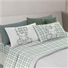 PENSIERI DELICATI Completo Letto Matrimoniale, 100% Cotone Caldo e Morbido, 2 Piazze 180x200cm, Include Lenzuolo sotto, sopra e 2 Federe, Made in Italy, Primavera Orsetto Verde