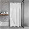 N&Y HOME Tenda da doccia in tessuto a nido d'ape con fodera in tessuto a scatto e ganci set - 91,4 x 182,9 cm, misura piccola box doccia, stile hotel e finestra superiore in rete, lavabile in