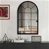 HQiJun Specchio da parete per finestra, specchio decorativo ad arco per soggiorno, camera da letto, ingresso bagno, vanità (50 x 80 x 2,3 cm)